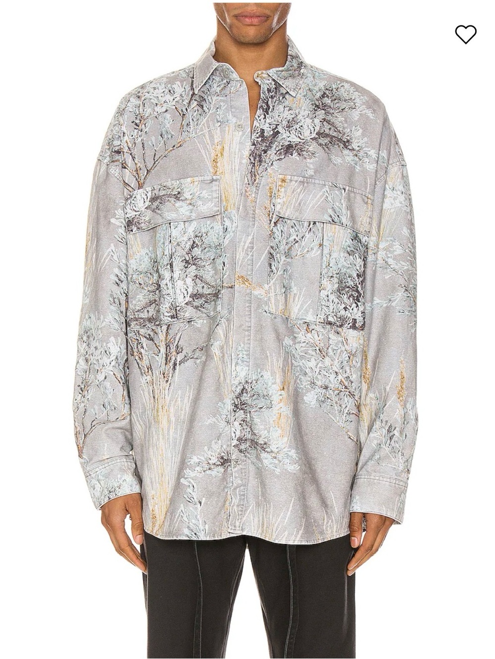 Fear of God Sixth Collection Gray Floral Button-Up Shirt